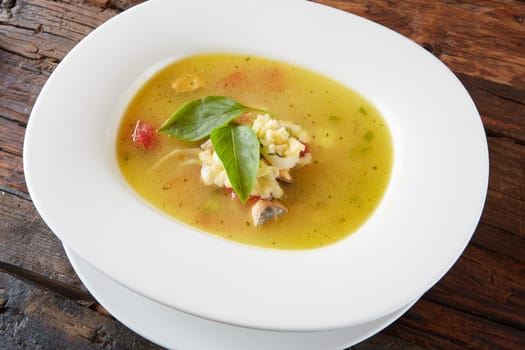 Fish soup with herbs, Tom Yum Pla too, Thailand food