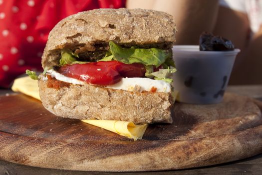 healthy healthy sandwich outdoor eating