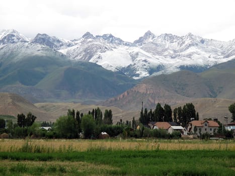 several seasons of weather in a village called Bostyri, Issyk-Kul region