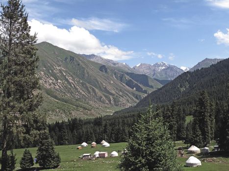 The mountain national village in Jeti-Oguz 