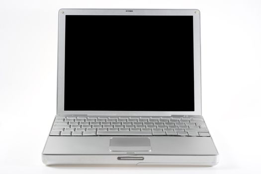 silver mac black screen on white background