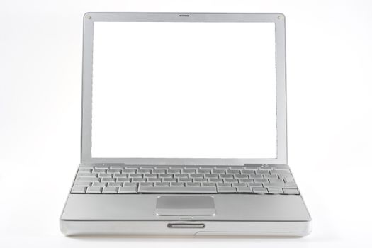 silver mac white screen on white background