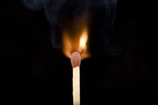 a  match on fire