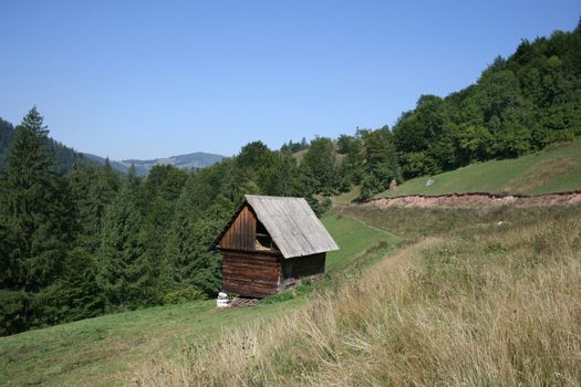 cabin on the mountain side