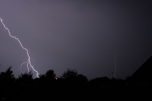 thunderstorm at night with lightning