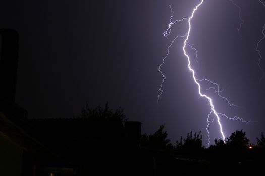 bright lightnint in a thunderstorm