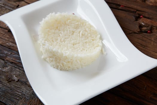 White rice in bowl. Shallow dof