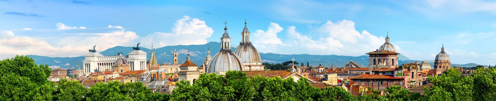 Panorama of Rome on a sunny day