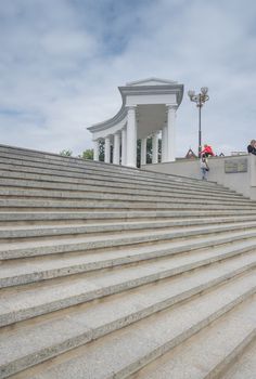 Chernomorsk, Ukraine - 09.09.2018. Panorama view of the city of Chernomorsk, formerly Illichevsk, the city in the Odessakaya oblast.