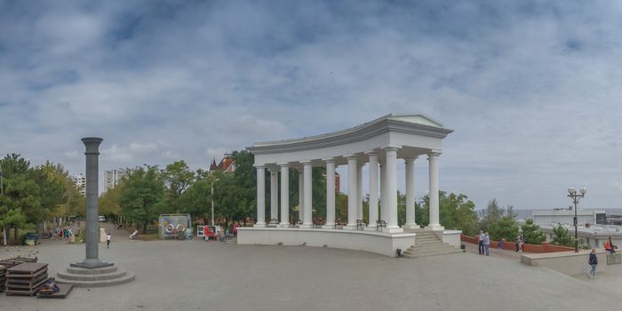 Chernomorsk, Ukraine - 09.09.2018. Panorama view of the city of Chernomorsk, formerly Illichevsk, the city in the Odessakaya oblast.