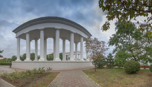 Chernomorsk, Ukraine - 09.09.2018. Panorama view of the city of Chernomorsk, formerly Illichevsk, the city in the Odessakaya oblast.