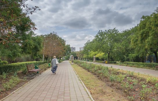 Chernomorsk, Ukraine - 09.09.2018. Panorama view of the city of Chernomorsk, formerly Illichevsk, the city in the Odessakaya oblast.