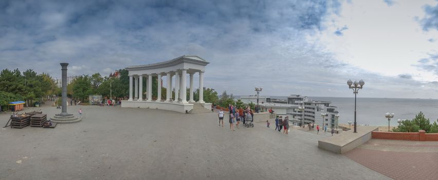 Chernomorsk, Ukraine - 09.09.2018. Panorama view of the city of Chernomorsk, formerly Illichevsk, the city in the Odessakaya oblast.