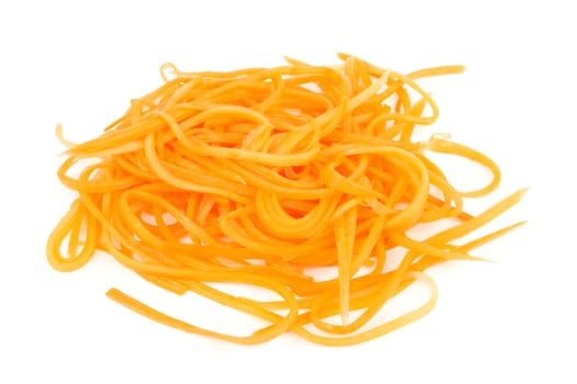 Grated carrot isolated on a white background