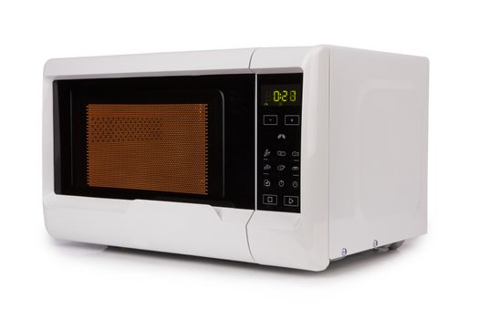 closed microwave isolated on a white background