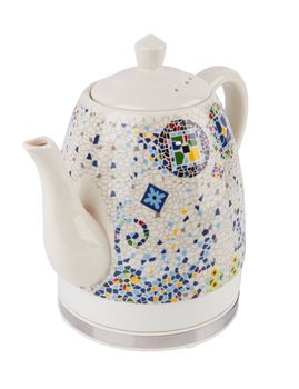 ceramics electric kettle isolated on white background