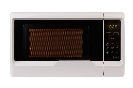 closed microwave isolated on a white background