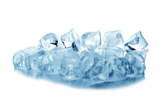 Ice cubes isolated on a white background 