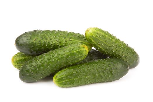 fresh cucumbers isolated on a white background