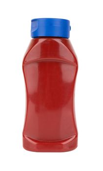 Bottle of tomato sauce isolated on white