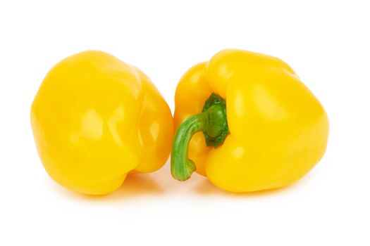 Two sweet peppers isolated on white background