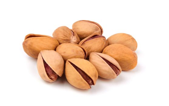 pistachios heap isolated on a white background 