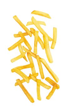 French fries isolated on a white background