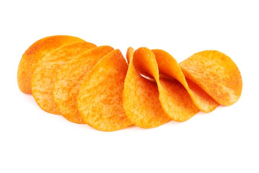 Potato chips isolated on a white background 
