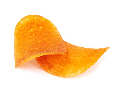 Potato chips isolated on a white background