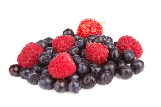 Mixed fresh berries  isolated on white background