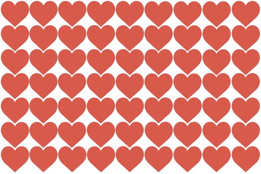 Red Hearts Design on White Background. Love, Heart, Valentine's Day. Can be used for Articles, Printing, Illustration purpose, background, website, businesses, presentations, Product Promotions etc.