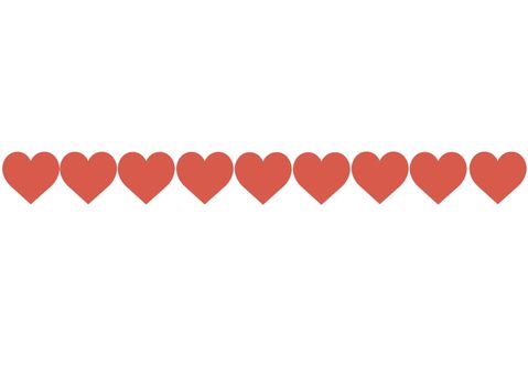 Red Hearts Design on White Background. Love, Heart, Valentine's Day. Can be used for Articles, Printing, Illustration purpose, background, website, businesses, presentations, Product Promotions etc.