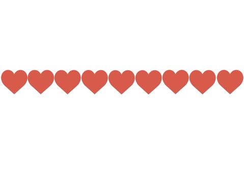 Red Hearts Design on White Background. Love, Heart, Valentine's Day. Can be used for Articles, Printing, Illustration purpose, background, website, businesses, presentations, Product Promotions etc.