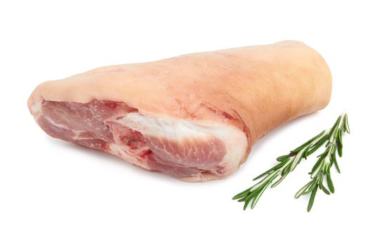 Fresh pork knuckle on a white background