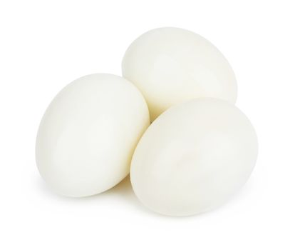 Shell boiled egg isolated on white background