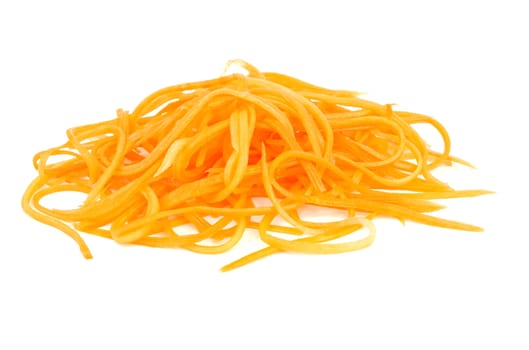 Grated carrot isolated on a white background