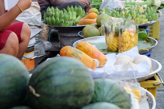 Fruits in street market, Rayong Province