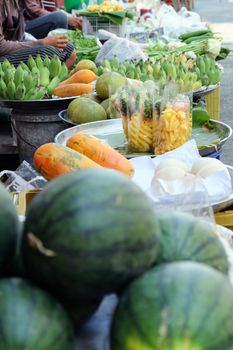 Fruits in street market, Rayong Province