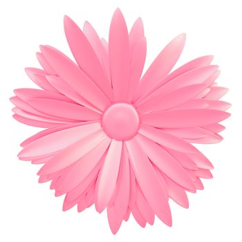 Light Pink Flower isolated on white background. 3d illustration