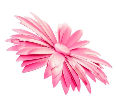 Light Pink Flower isolated on white background. 3d illustration