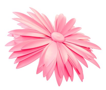 Light Pink Flower isolated on white background. 3d illustration