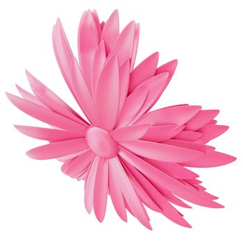 Light Pink Flower isolated on white background. 3d illustration