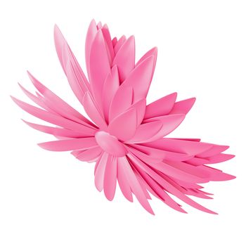 Light Pink Flower isolated on white background. 3d illustration