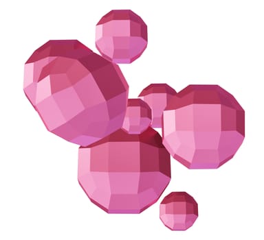 Pink spheres. 3D illustration. Abstract background with 3d geometric shapes