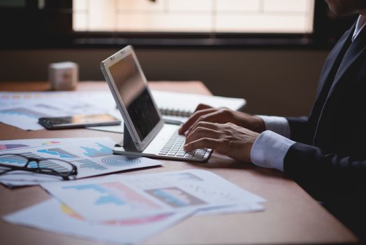 Businessman working on desk office business