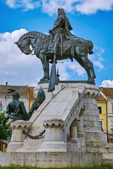 King Matthias Corvin Statue in Cluj-Napoca, Romania