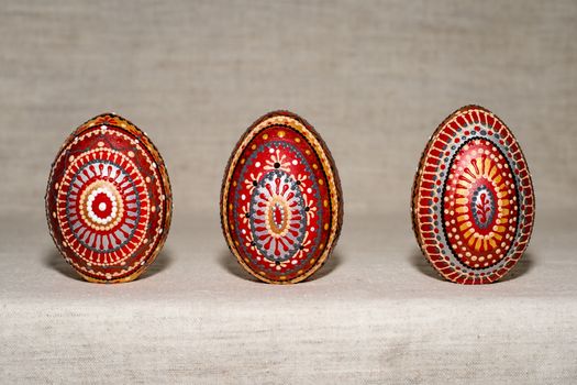 Easter eggs, hand-painted with acrylic paints.