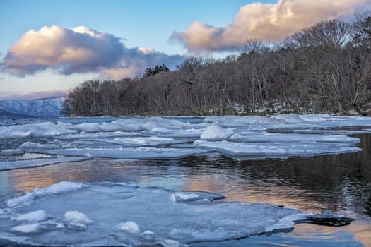 The landscape of the Lake Kussharo of Shiretoko in Hokkaido, Japan.