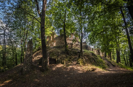 Ruins of old Ksiaz castle - Poland, lower Silesia