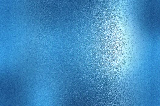Texture of blue brushed metallic plate, abstract background